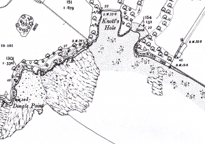 Map of Knott's Hole, from the 1908 Ordnance Survey map