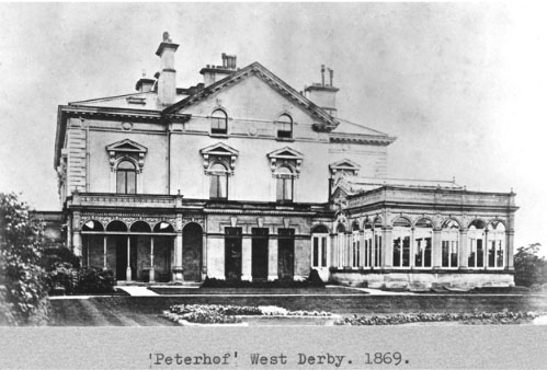Peterhof, later Blackmoor, in West Derby, home of J.P. Blessig of Blessig's Style